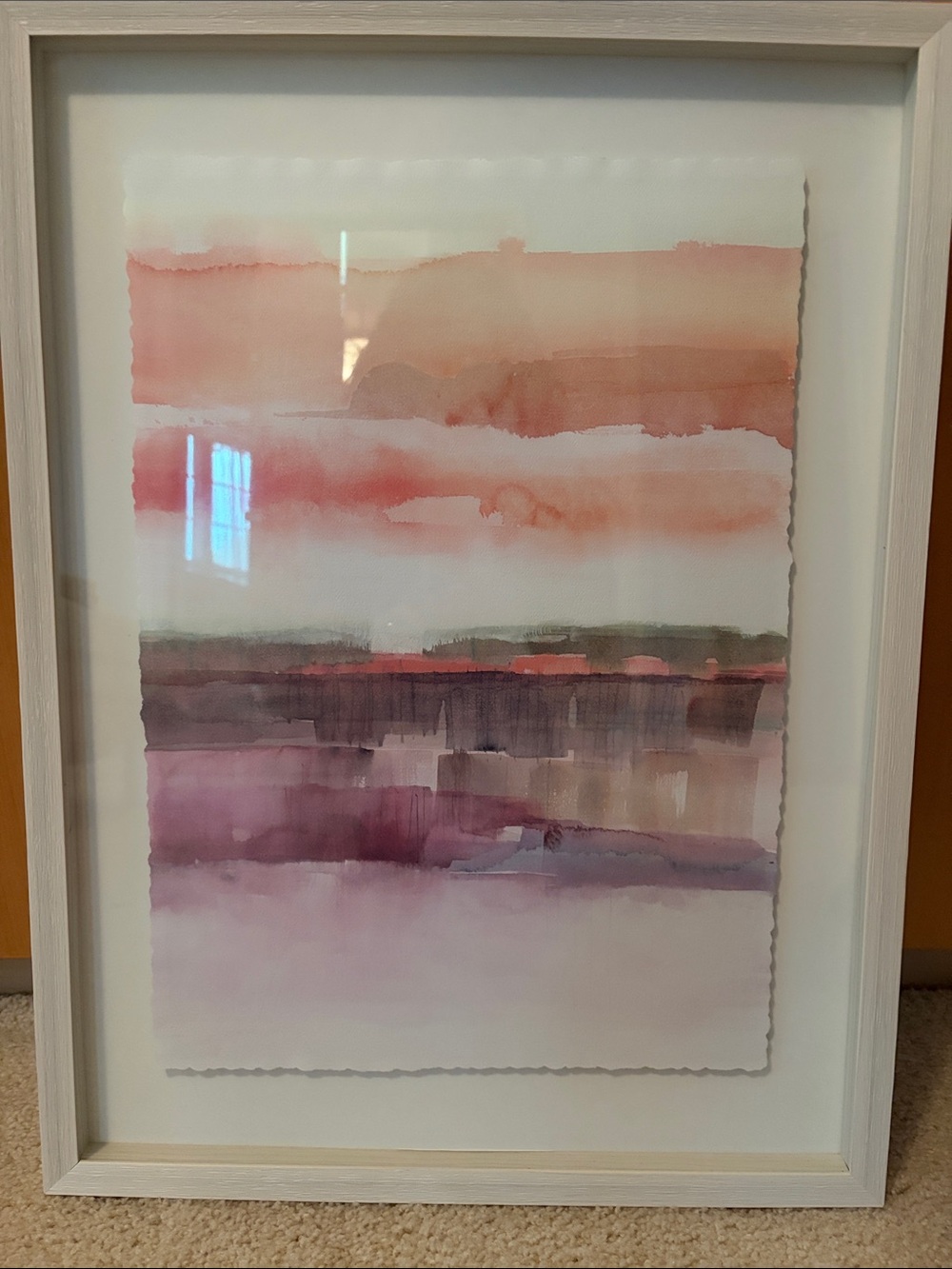 Target Framed Abstract Watercolor in Pink, Coral, Mauve